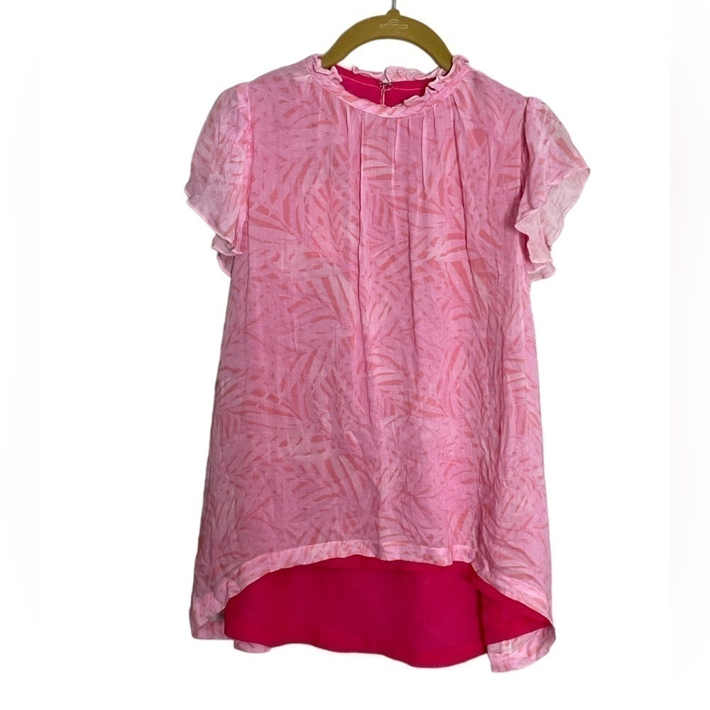 Brooke Wright NWT Pink Ruffle Sleeve Blouse XS/S